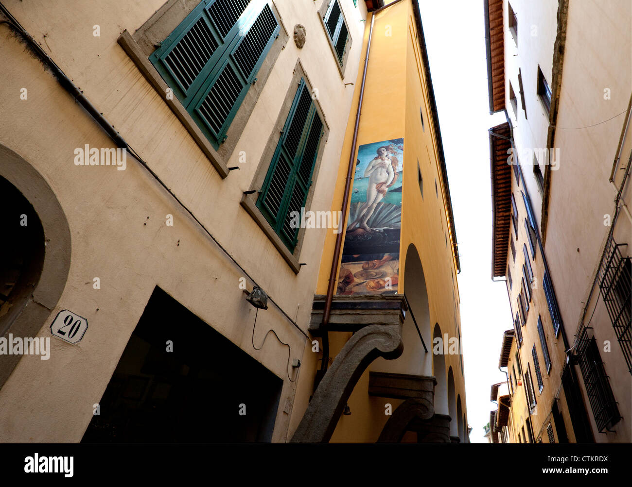 Botticelli's Venus mural in Florence side street, Italy Stock Photo