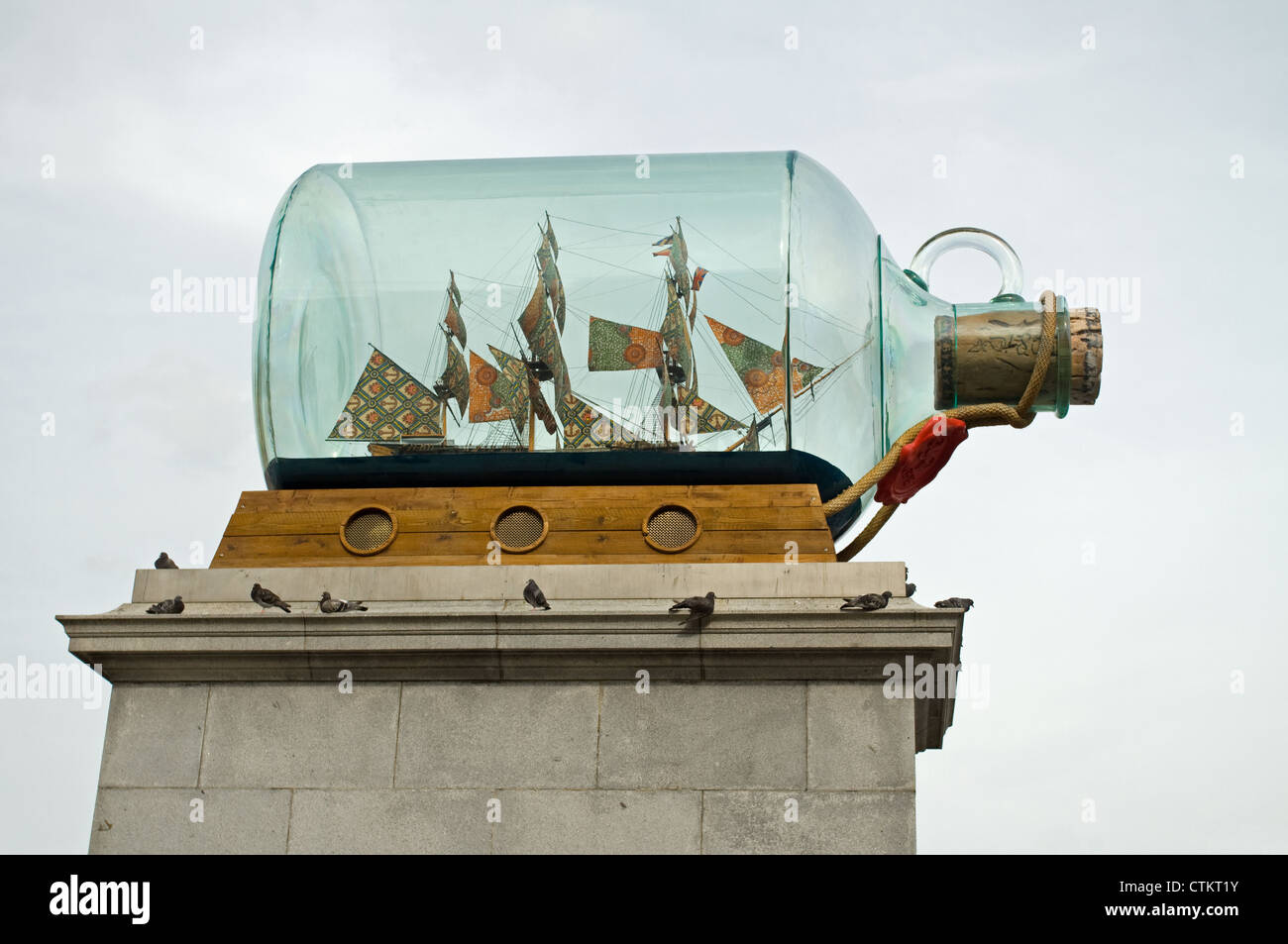 Nelson's Ship In a Bottle -artwork by Yinka Shonibare Stock Photo