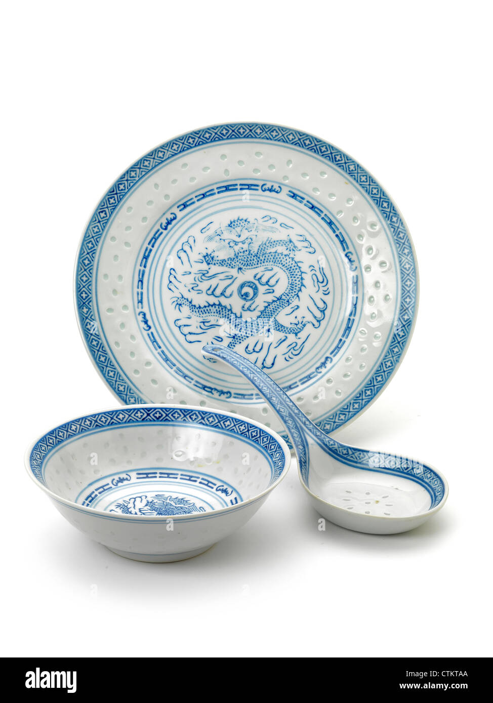 Chinese porcelain dinner set Stock Photo