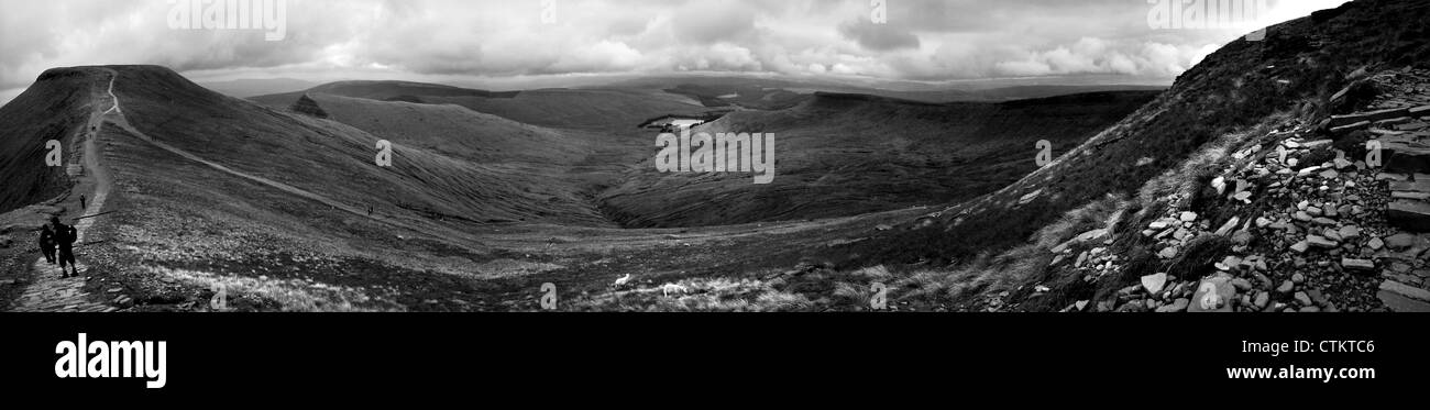 brecon beacons wales panoramic Stock Photo