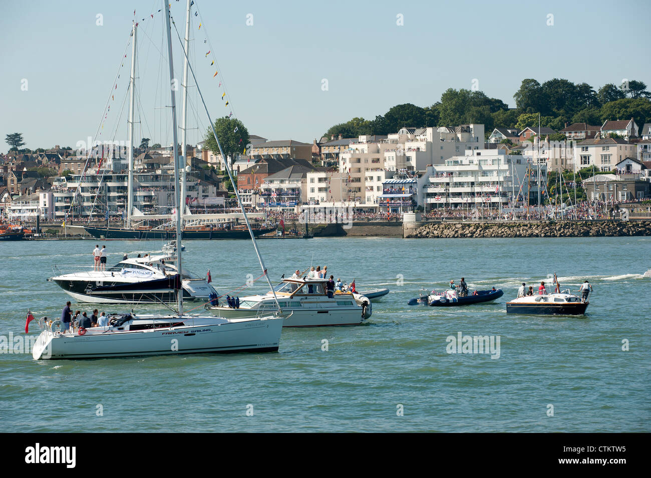 Cowes Harbour famous English sailing town on the Isle of Wight southern England Stock Photo