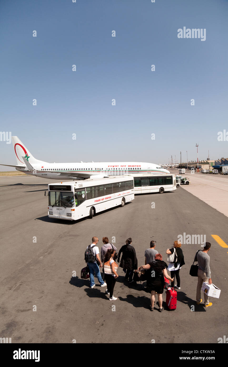 Royal Air Maroc plane on the ground at Casablanca airport, Morocco Africa Stock Photo