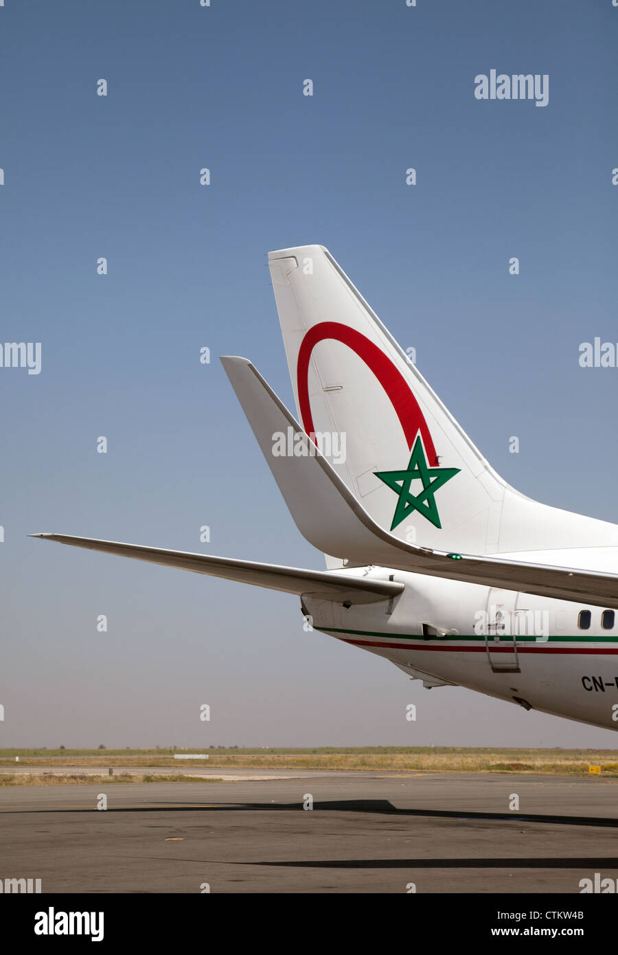 Royal Air Maroc airline plane tailplane, casablanca Morocco Africa Stock Photo
