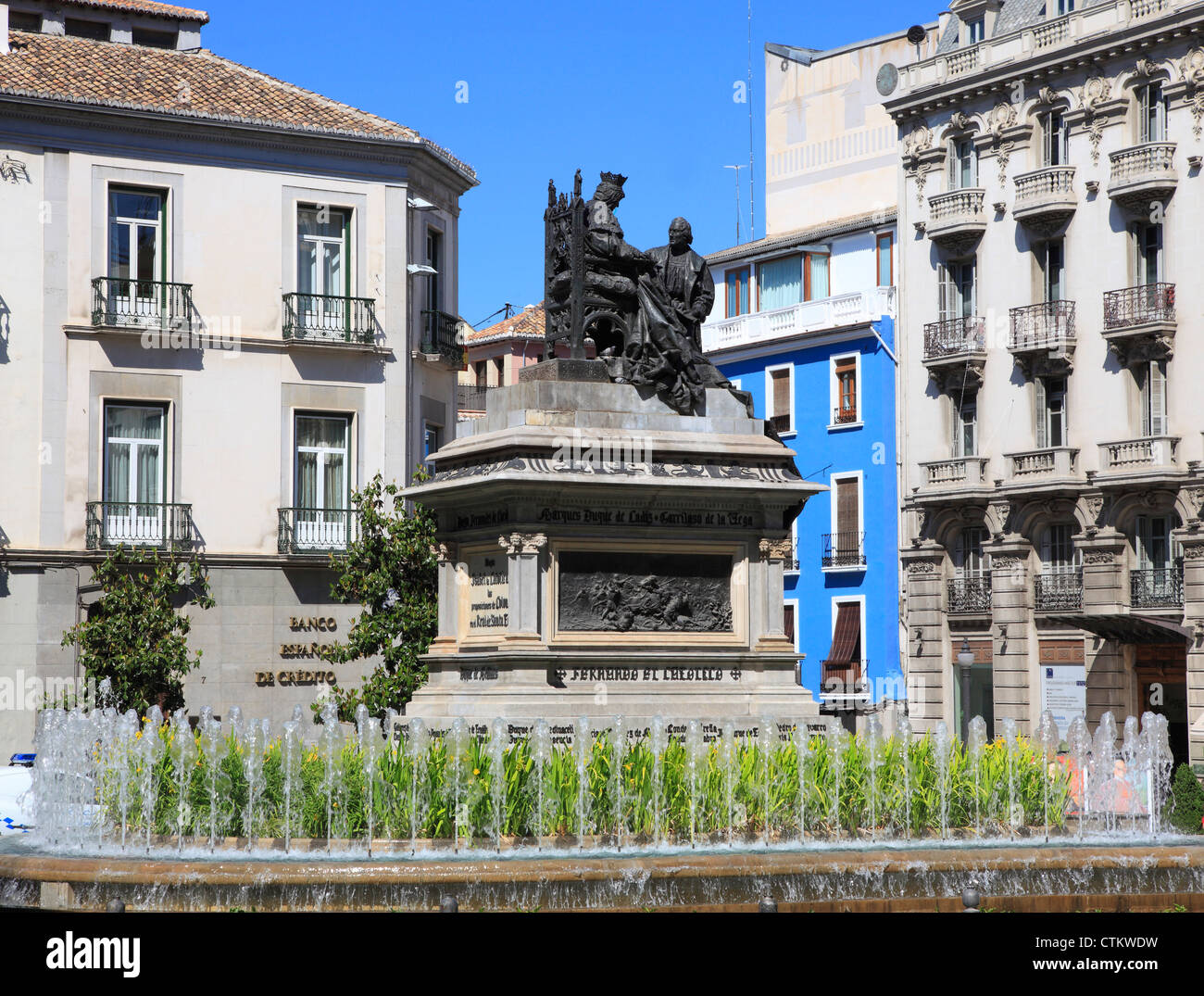 Spain, Andalusia, Granada, Plaza de Isabel la Catolica, Stock Photo