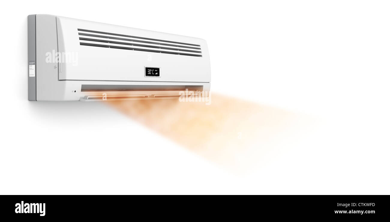 Air conditioner blowing hot air Stock Photo Alamy