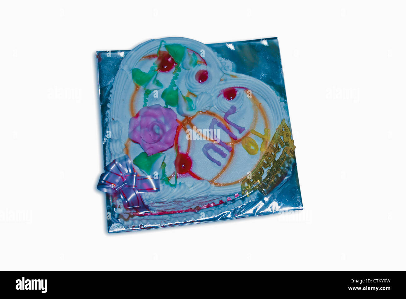 Birthday cake with icing Cut Out Stock Images & Pictures - Alamy