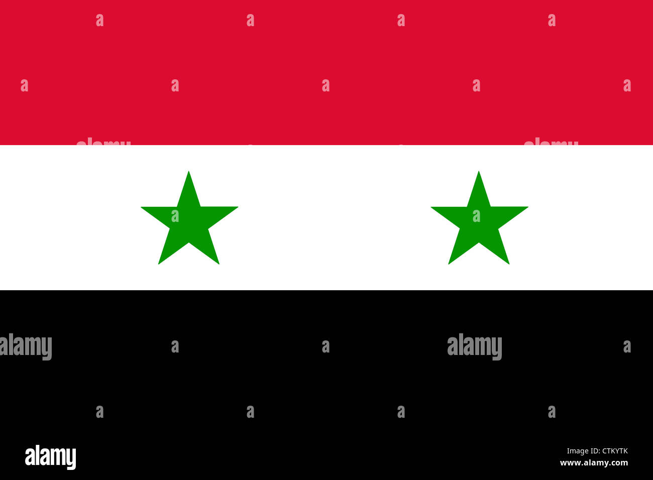 The flag of the Syria officially the Syrian Arab Republic is a country in Western Asia Stock Photo