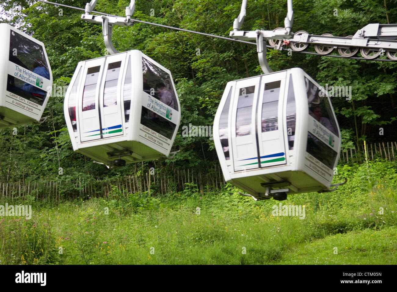 Cable cars at Heights of Abraham Matlock Bath Derbyshire Peak District