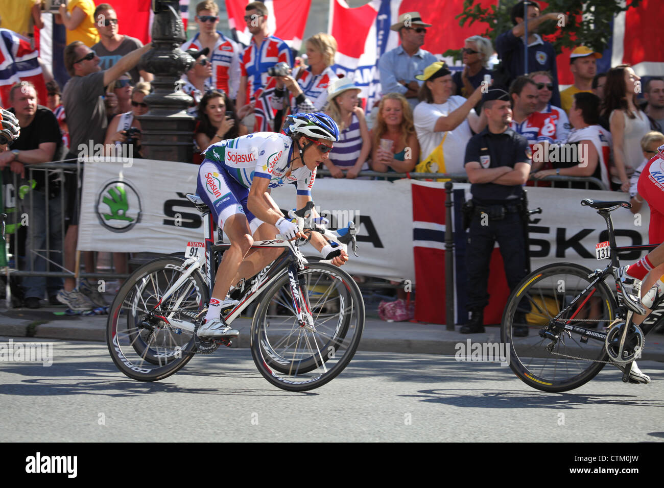 Tour de France 2012.  Stage 20 - Rambouillet to Paris. Jerome Coppel (France) of team Saur-Sojasun Stock Photo