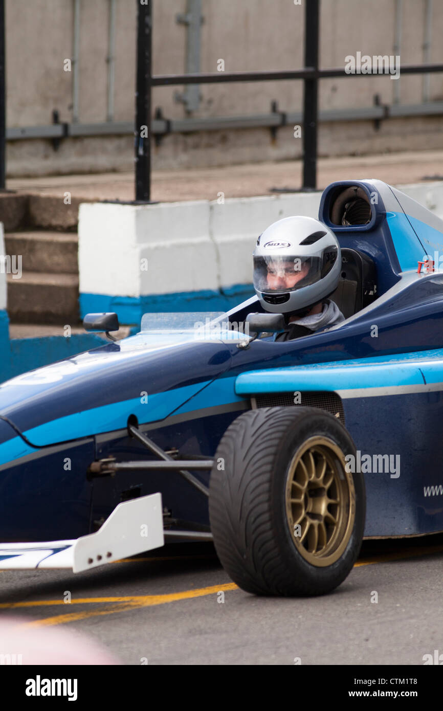 A gentleman enjoying a single seater race sports car experience at