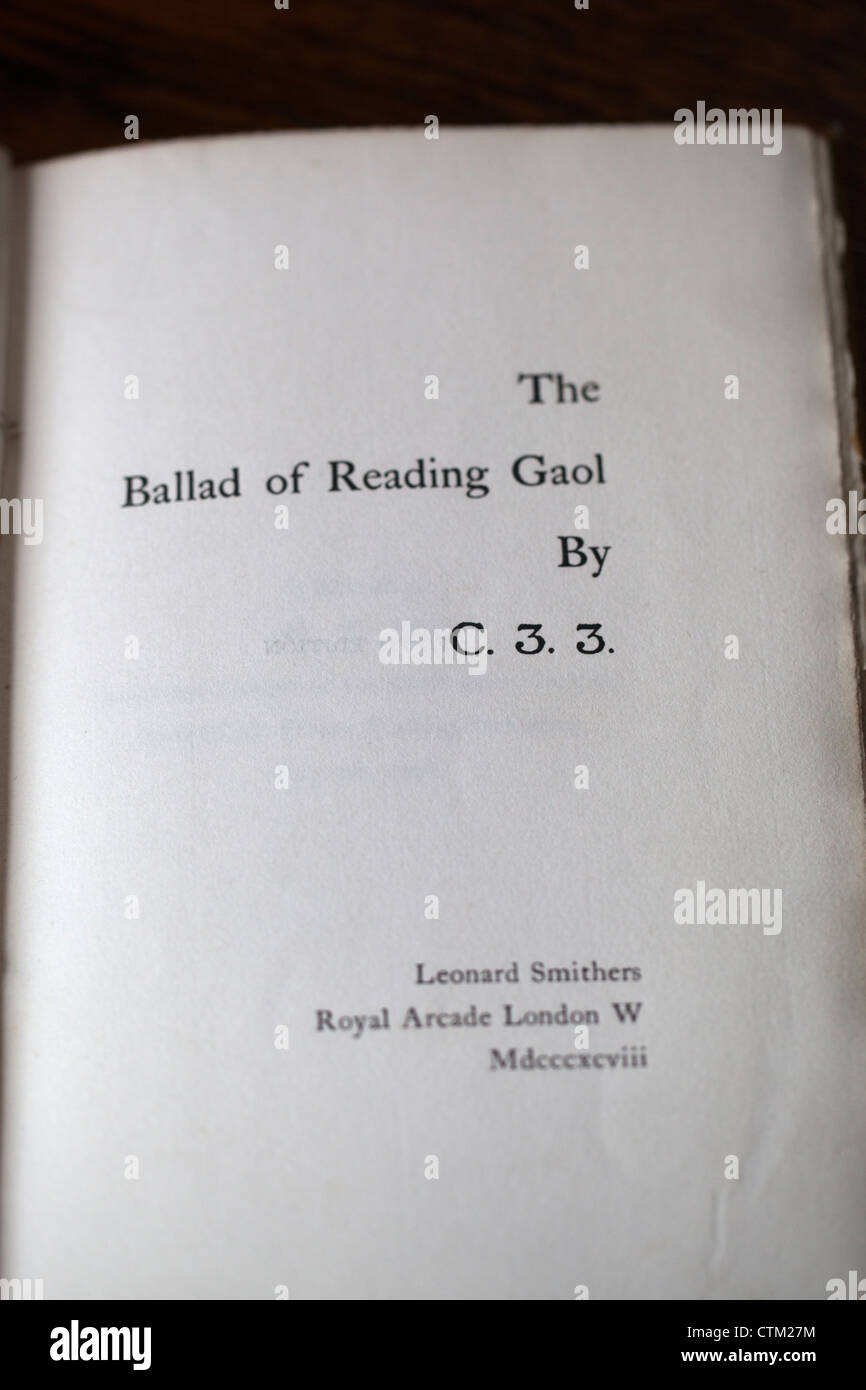 The Ballad of Reading Gaol by C33 (Oscar Wilde Stock Photo Alamy