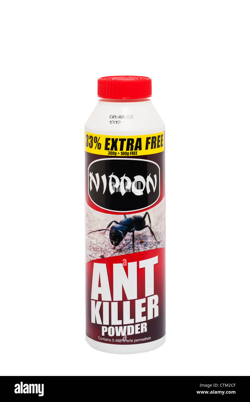 A tub of Nippon Ant Killer powder on a white background Stock Photo