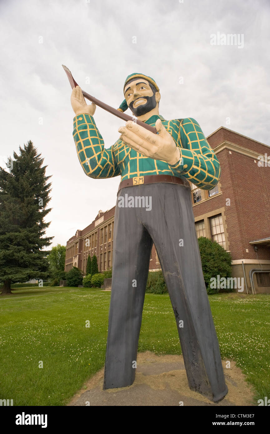 St. Maries High School mascot, the lumberjack, proudly represents "The Lumberjacks" team spirit