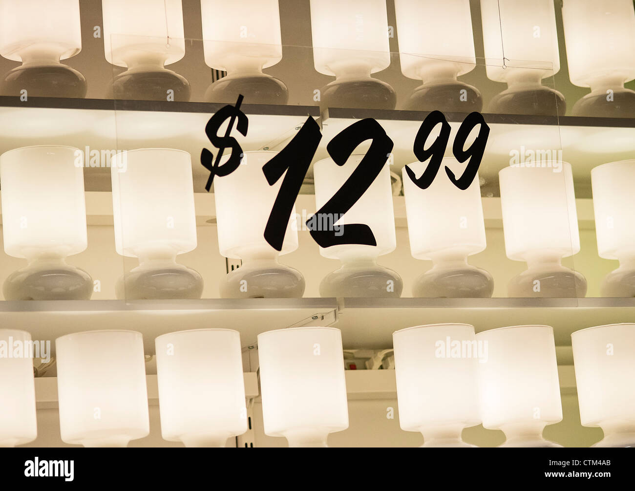 Lamps for sale in a retail store. Stock Photo