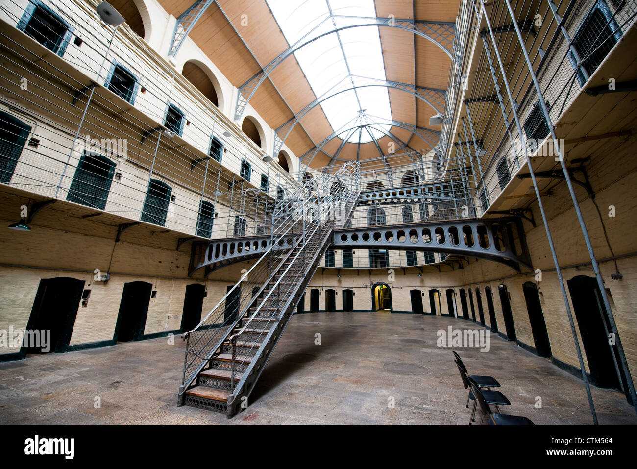 interior of the eastern wing, Kilmainham Gaol (Irish: Príosún Chill Mhaighneann) is a former prison Stock Photo