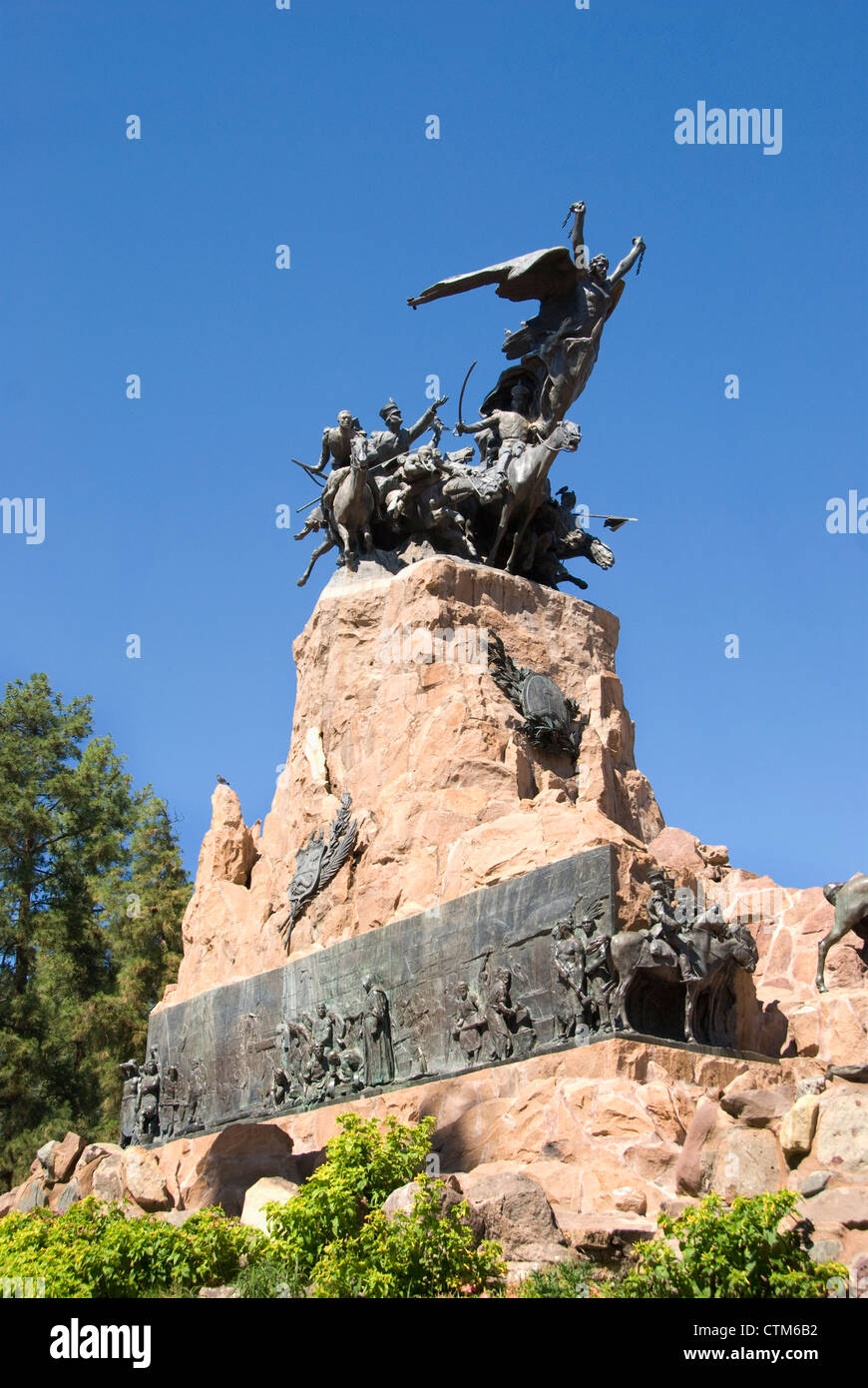 The Monument At Cerro De La Gloria; Mendoza, Argentina Stock Photo