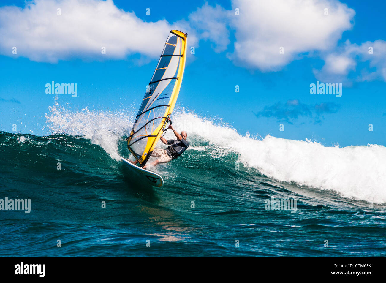 Windsurfing in Hanalei Bay, Kauai, Hawaii Stock Photo Alamy