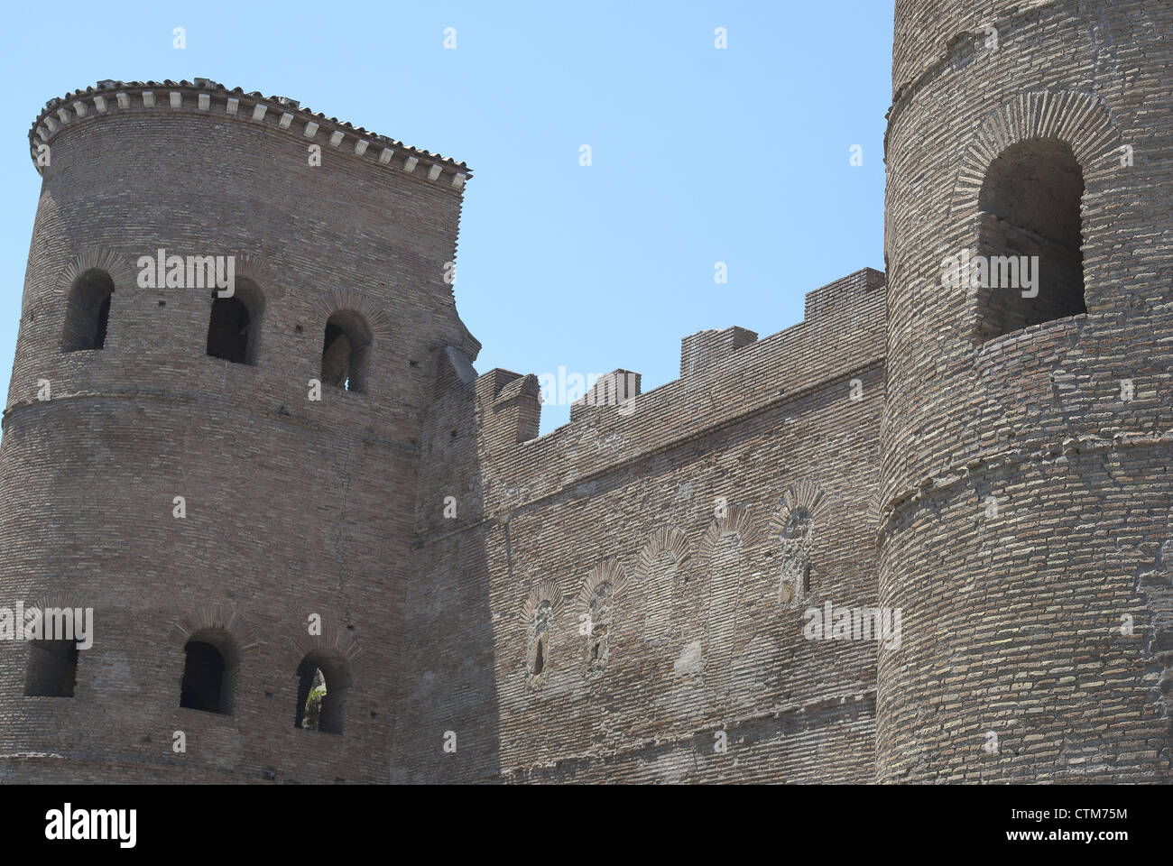 Rome, Aurelian walls. Detail of the Port St John Stock Photo