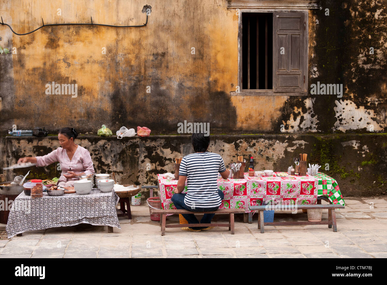 Noodle stall street food in Hoi An, Viet Nam Stock Photo