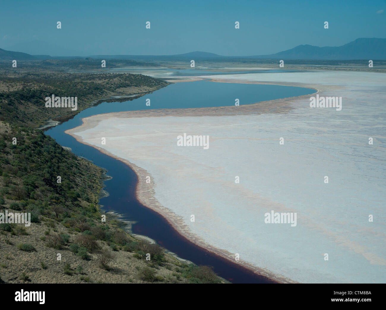 Aerial view of Lake Magadi, Kenya Stock Photo