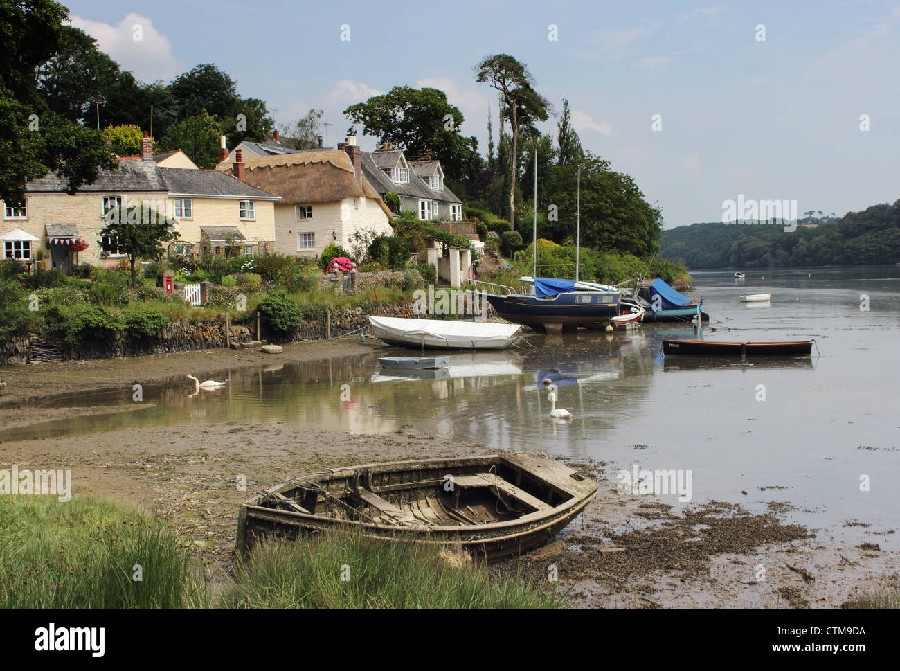 Cottages at St.Clement, Truro, Cornwall, UK Stock Photo