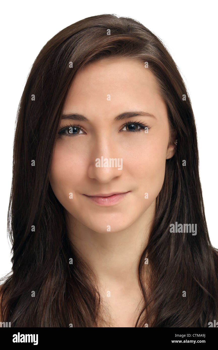 Beautiful Brunette Headshot Stock Photo Alamy