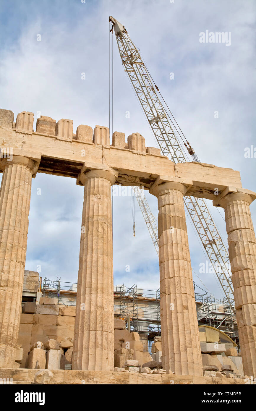 Restoration of the Parthenon, Athens, Greece Stock Photo