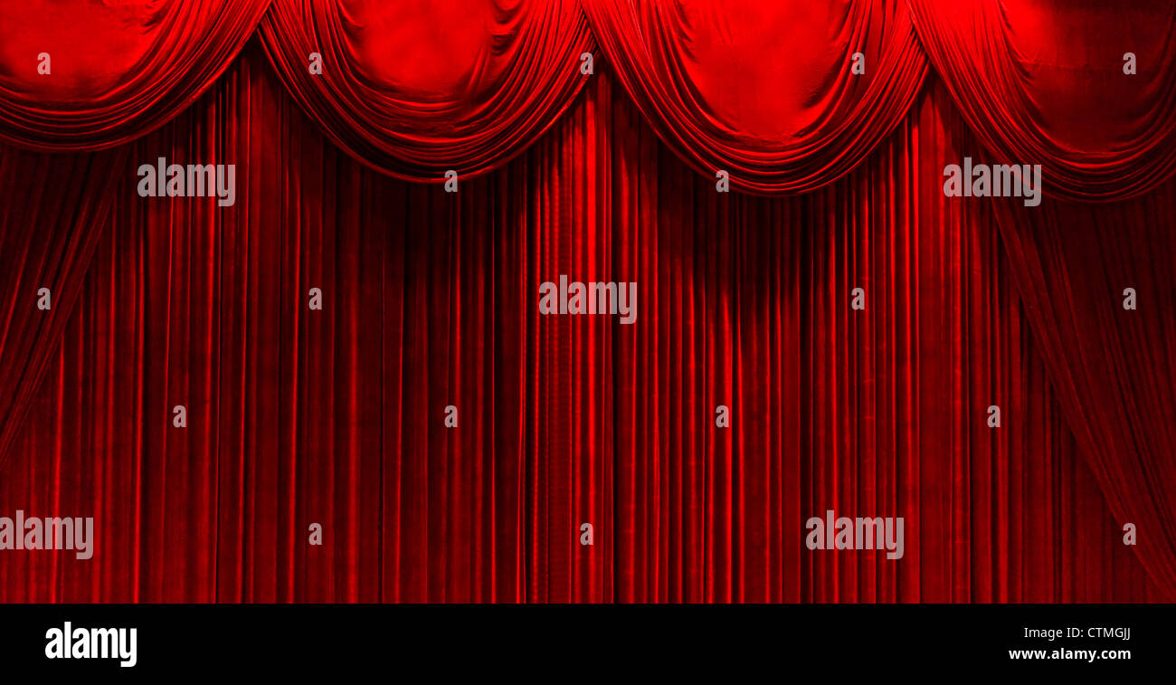 Red Velvet Stage Theater Curtains Stock Photo 49624586 Alamy