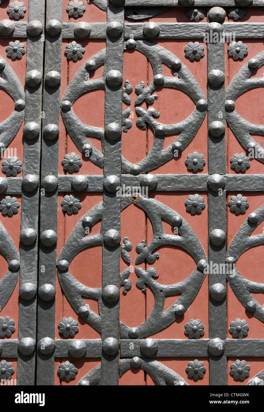 Barcelona, Spain. Santa Maria del Mar church. Detail of main door. Stock Photo