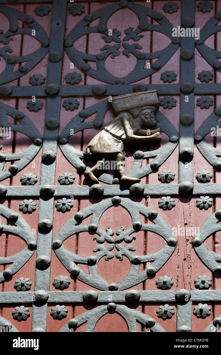 Barcelona, Spain. Santa Maria del Mar church, detail of door Stock Photo