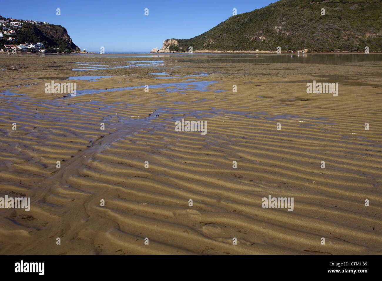 A low angle view of the Knysna Lagoon, Western Cape, South Africa Stock Photo