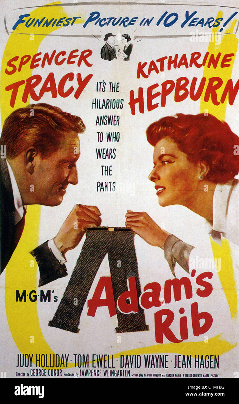 ADAM'S RIB Poster for 1949 MGM film with Katharine Hepburn and Spencer Tracy Stock Photo