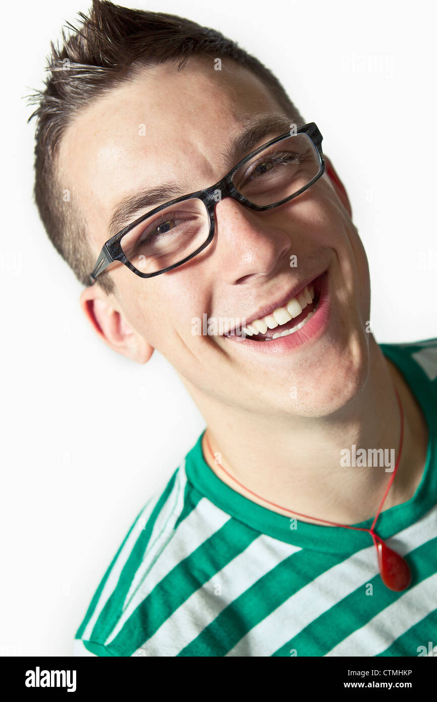 Portrait Of A Young Man Wearing Eyeglasses Stock Photo - Alamy