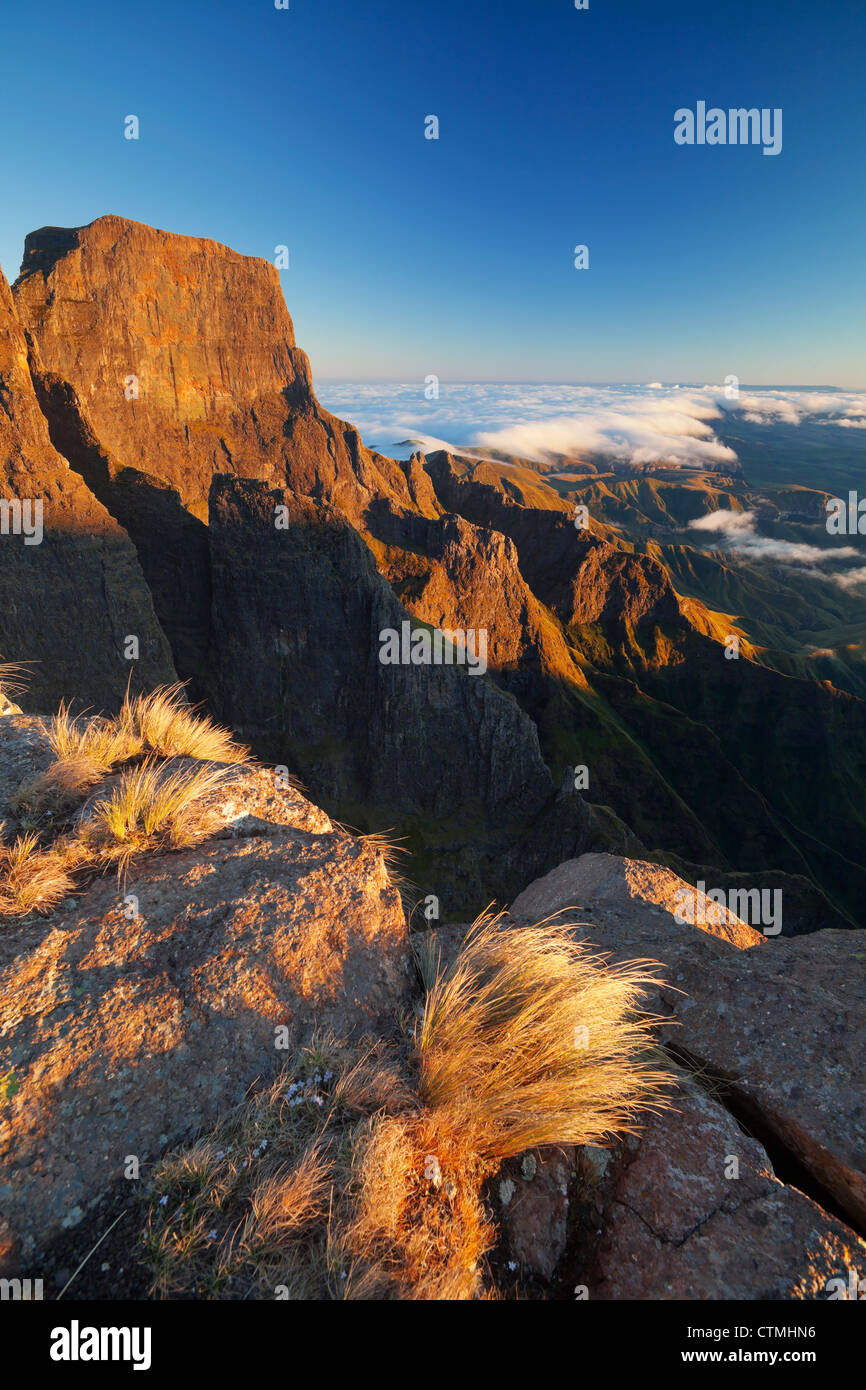 Sentinel peak of Amphitheater, Drakensberg, South Africa Stock Photo