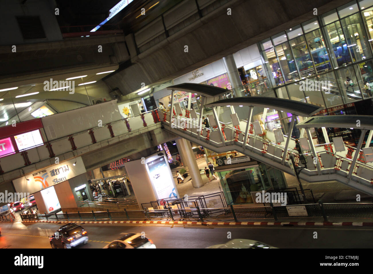 BTS Siam Station Near Siam Paragon Shopping Mall In Bangkok Stock Photo 