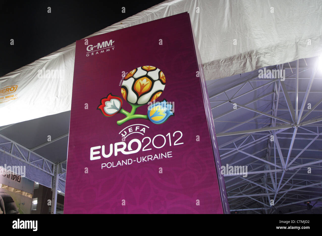 Euro 2012 logo in Euro 2012 fan zone at Siam Paragon , Bangkok ...