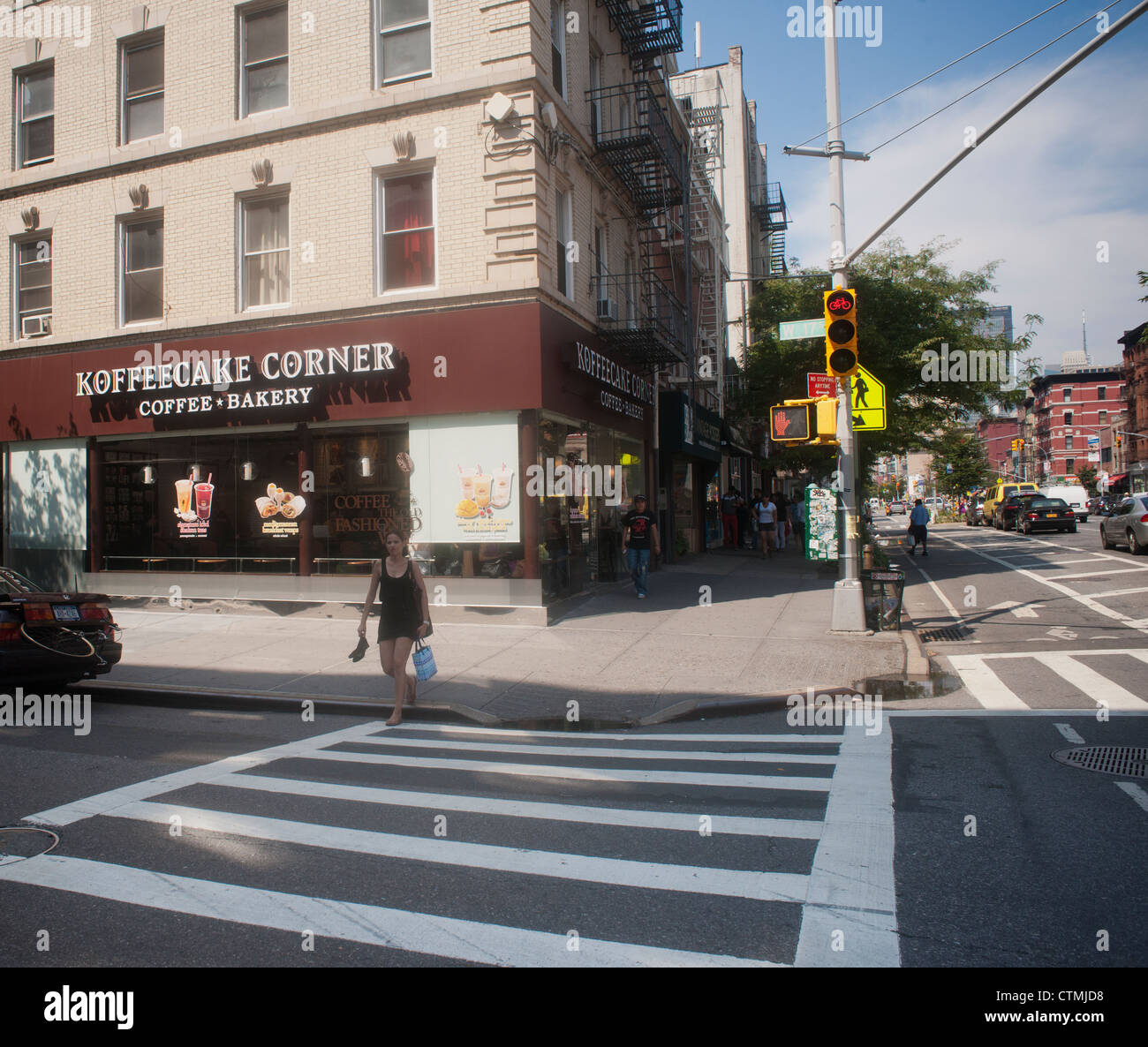The Koffeecake Corner coffee shop and bakery cafe in the New York neighborhood of Chelsea Stock Photo
