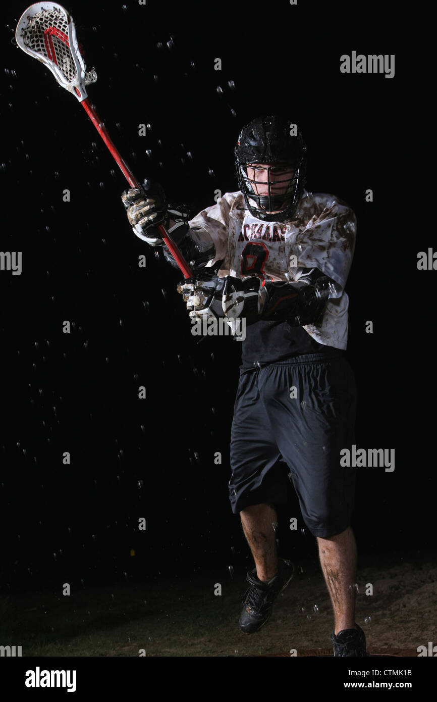 Male lacrosse player in motion with blur hires stock photography and