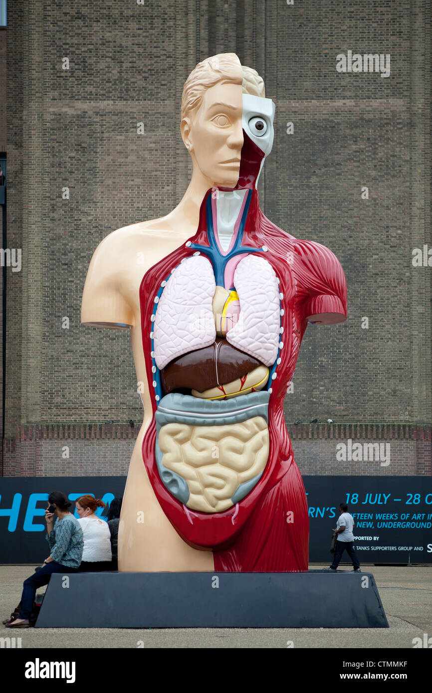 Sculpture outside the Tate Modern art gallery. London, UK Stock Photo