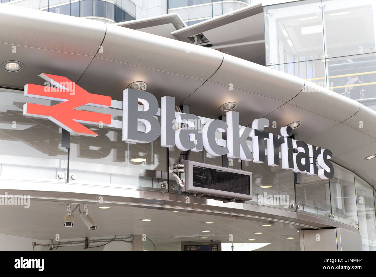 Blackfriars tube and train station entrance Stock Photo