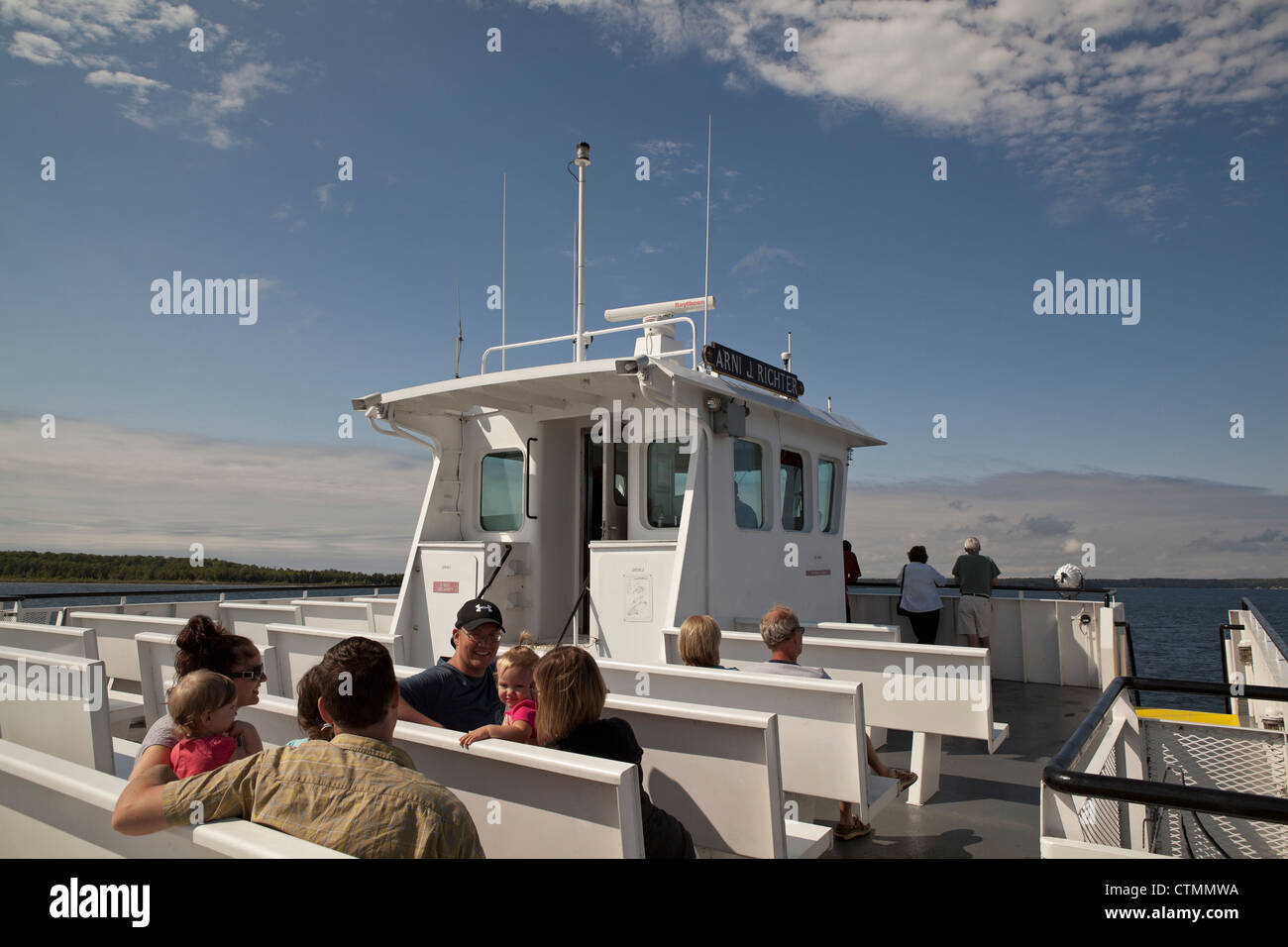 Families Enjoy The Ferry Ride On Lake Michigan In Door