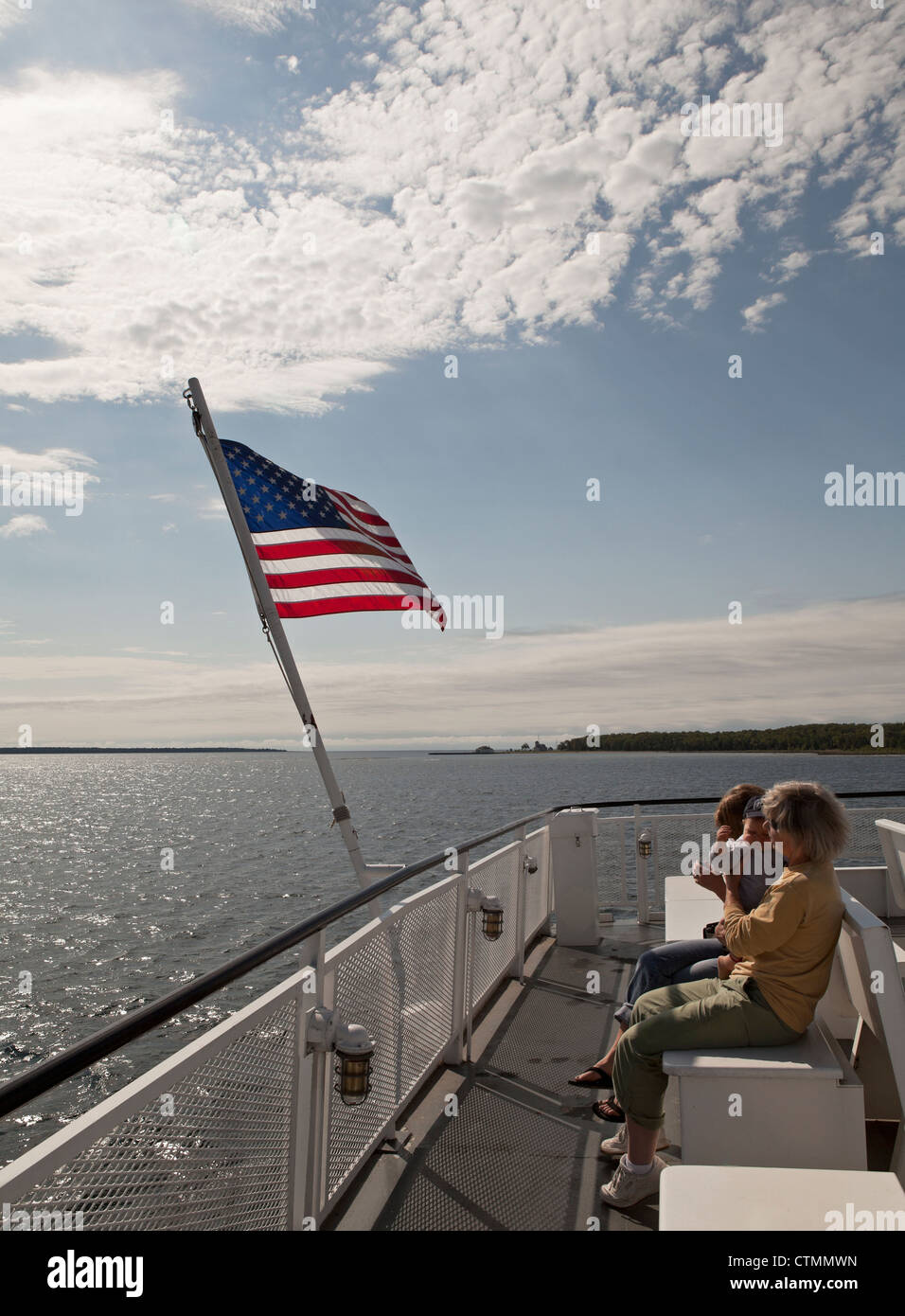 Families Enjoy The Ferry Ride On Lake Michigan In Door County