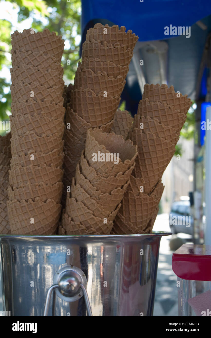 Ice cream cones, Rhodes Islands, Greece, Europe Stock Photo