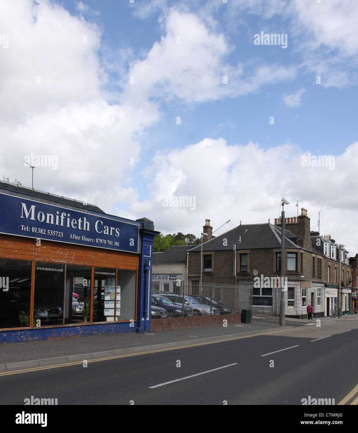 Monifieth street scene Angus Scotland May 2011 Stock Photo Alamy