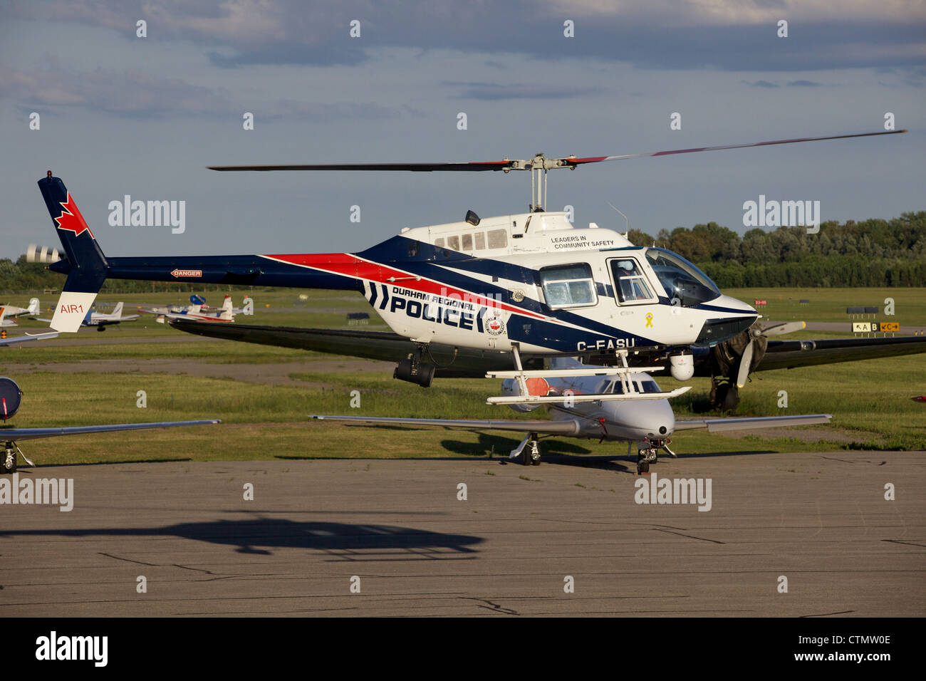 Police Helicopter Bell Jetranger Leaving Oshawa Airport, Ontario ...