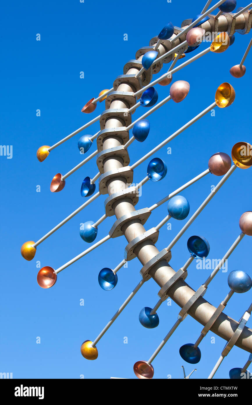 wind power energy sculpture sound Melbourne docklands harbour