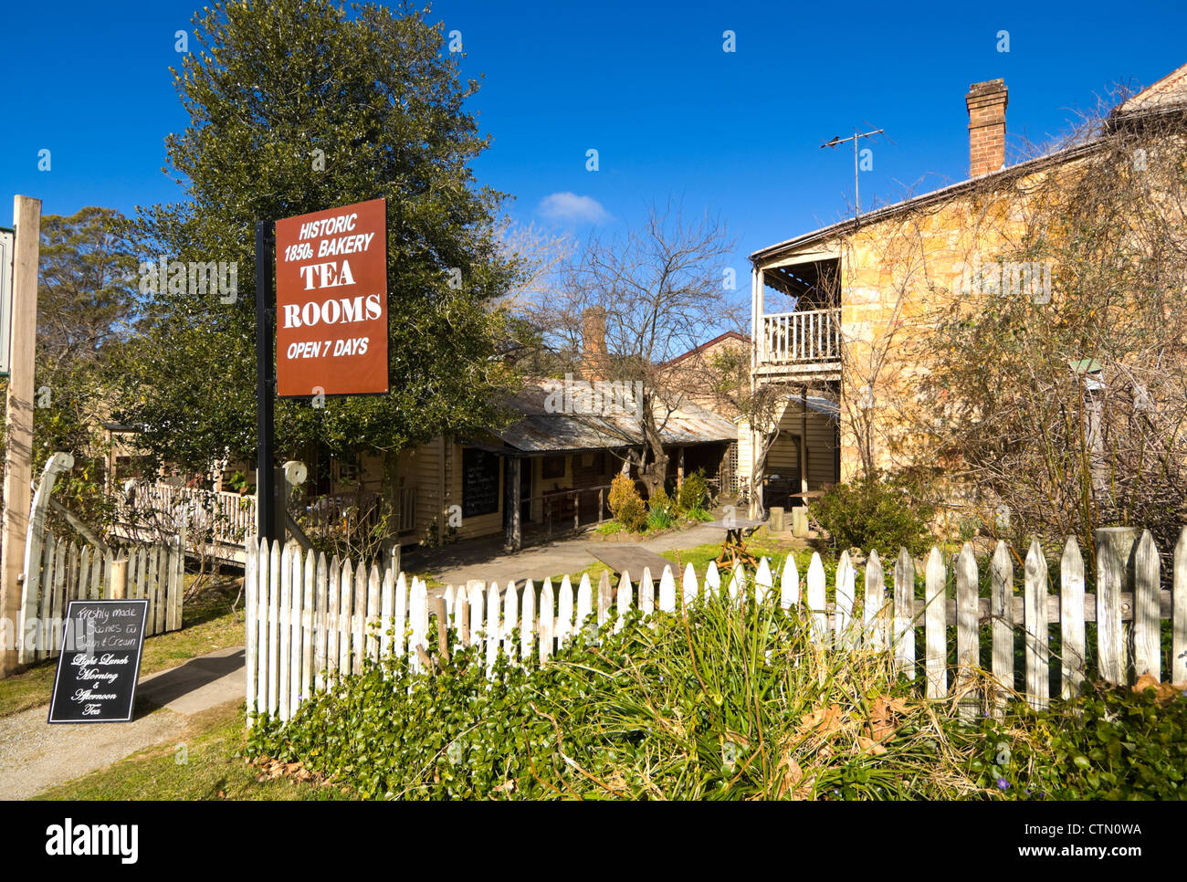 Historic Tea Rooms, The Old Bakery Cottage, Berrima, Southern Highlands, New South Wales, Australia Stock Photo