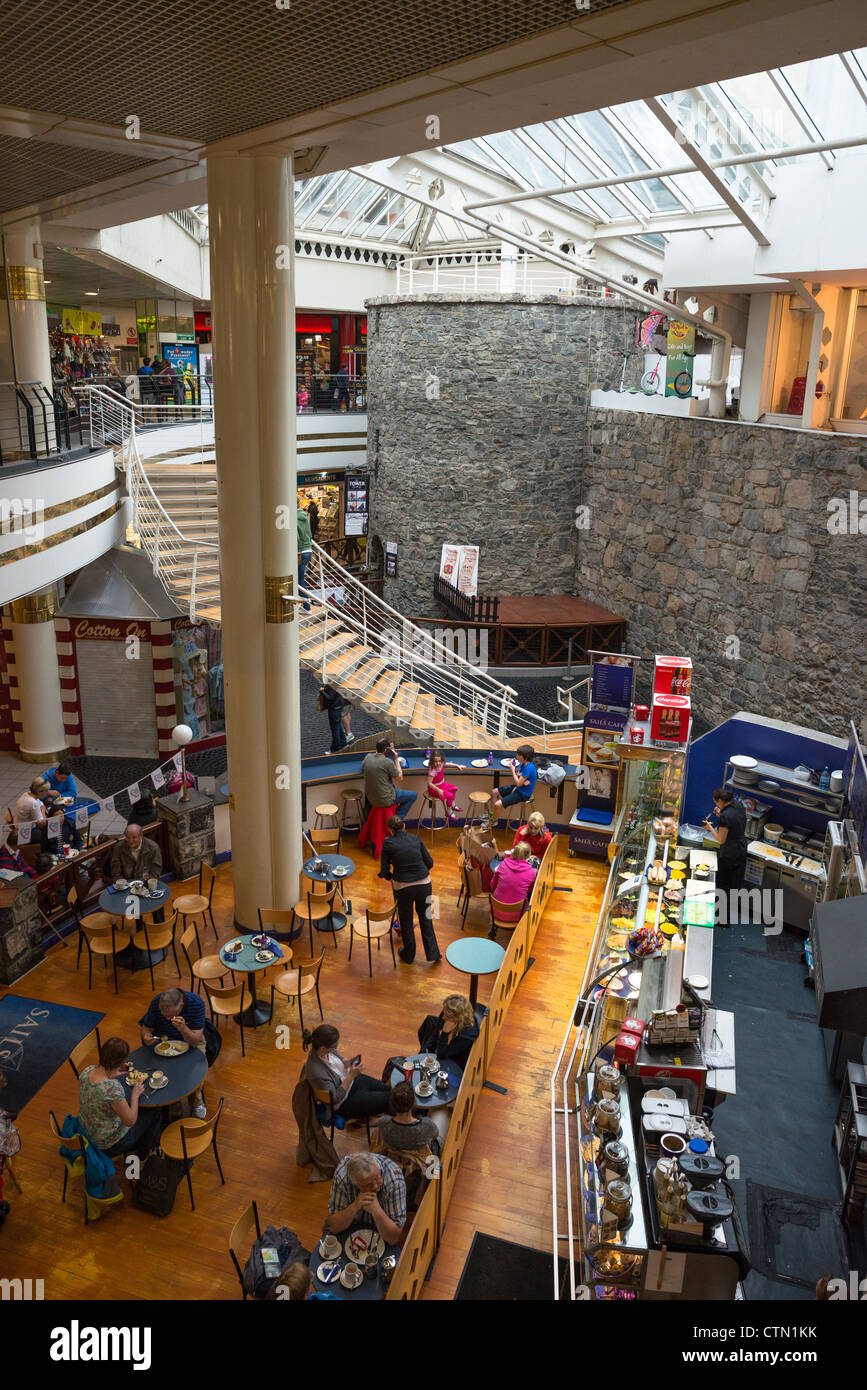Galway city walls within a shopping mall, Republic of Ireland Stock