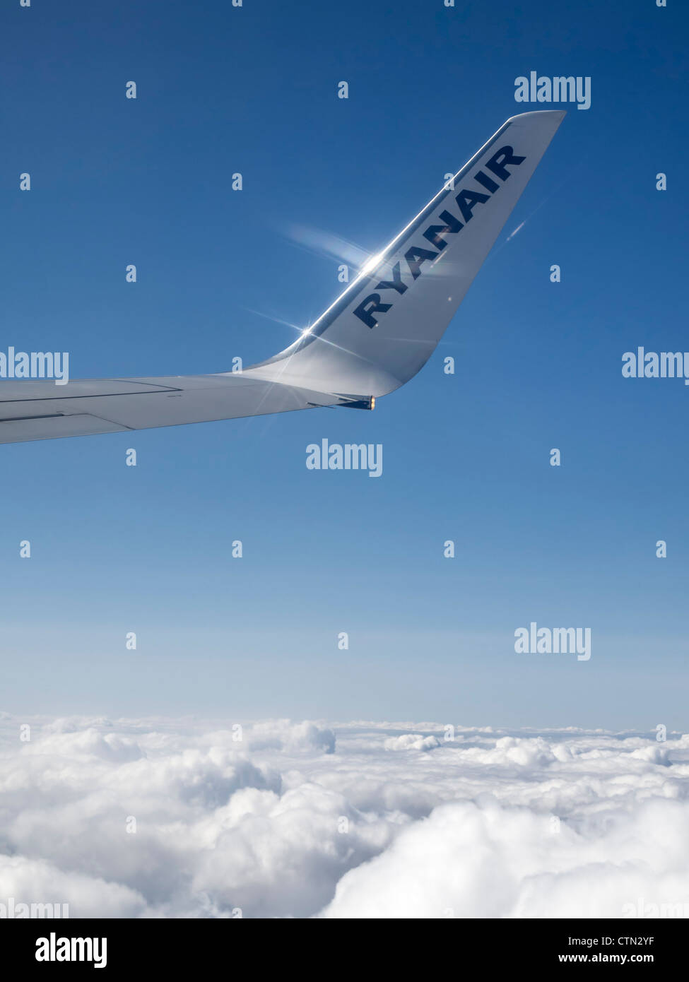Ryanair airplane wing Stock Photo