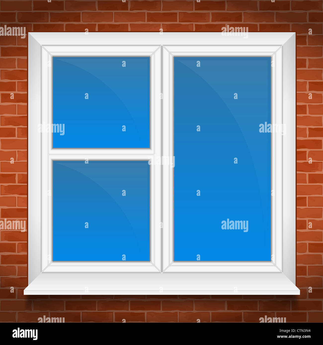 Window with sill in brick wall, vector eps10 illustration Stock Photo ...